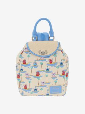 Loungefly Disney Lilo & Stitch Angel, Leroy, & Stitch Allover Print Convertible Mini Backpack, , hi-res